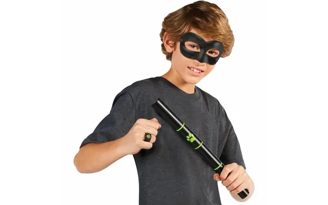 Børnekostume Miraculous Cat Noir Transformation Set - 4 Dele, Sort Multifarvet