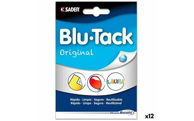 Bostik Blu Tack - Genanvendeligt Klæbemasse, Blå 12 Enheder