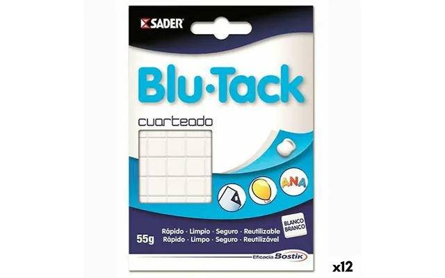 Bostik Blu Tack Hvid - Klæbemasse, 12 Pakker 55 G
