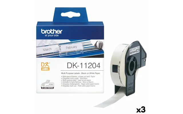 Brother Dk-11204 Etiketruller 17 × 54 Mm - 3 Stk.