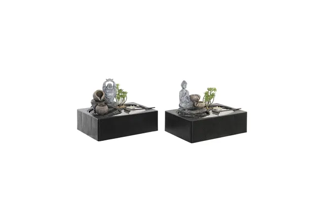 Buddha Springvand I Harpiks, Orientalsk - 29 × 21 × 23 Cm 2 Enheder