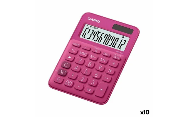 Casio Ms-20uc Lommeregner - Fuchsia, 12 Cifre, 10-pak