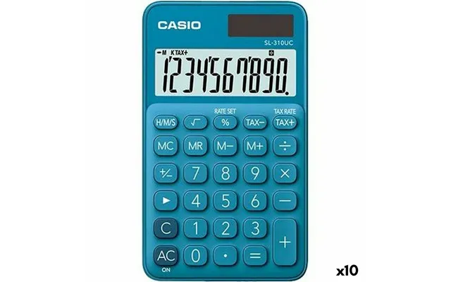 Casio Sl-310uc Lommeregner - Blå, 10-cifret 10 Stk.