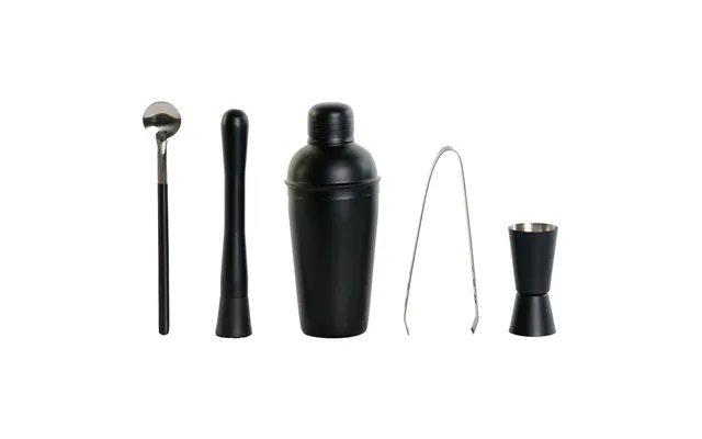 Cocktailsæt - Sort Rustfrit Stål, 500 Ml 8 × 8 × 20 Cm