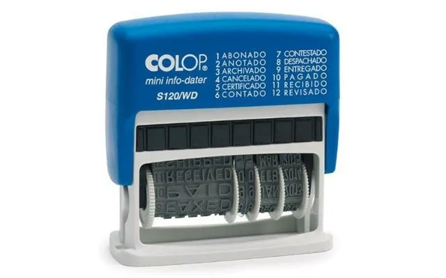 Colop S120 Wd Datostempel 4 × 42 Mm - Blå Blæk