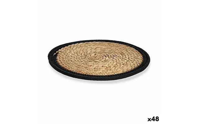 Dækkeserviet - Naturfiber, Sort Natur, 30 Cm 48 Stk