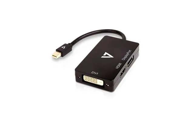 Displayport-kabel Adapter V7 Mini Displayport Til Vga Dvi Hdmi - Sort