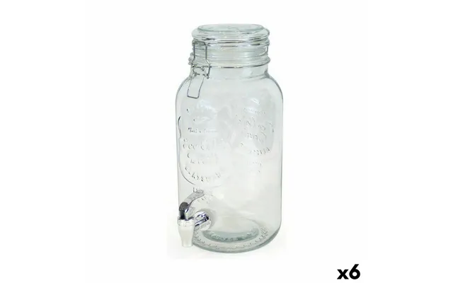 Drinksdispenser Med Hane - Glas, 4 L 6 Stk.