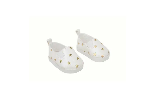 Dukkesko Til Dukke 40 Cm - Arias, Hvid Med Stjerner