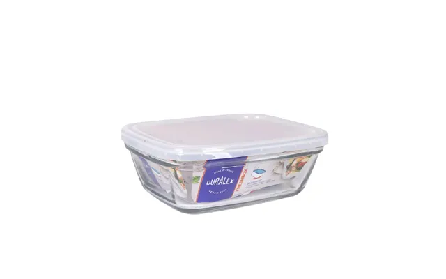 Duralex Freshbox Madkasse Med Låg, 1,1 L - Rektangulær, Gennemsigtig