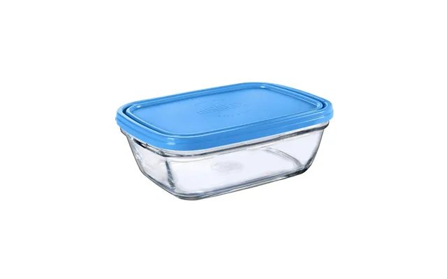 Duralex Freshbox Rektangulær Madkasse Med Låg - Blå, 1,1 L