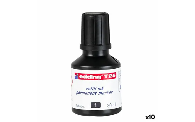 Edding T25 Genopfyldningsblæk - Sort, 30 Ml 10 Stk.