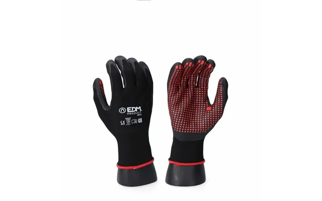 Edm Arbejdshandsker - Sort Lycra Nitril, Industri, Str. 8