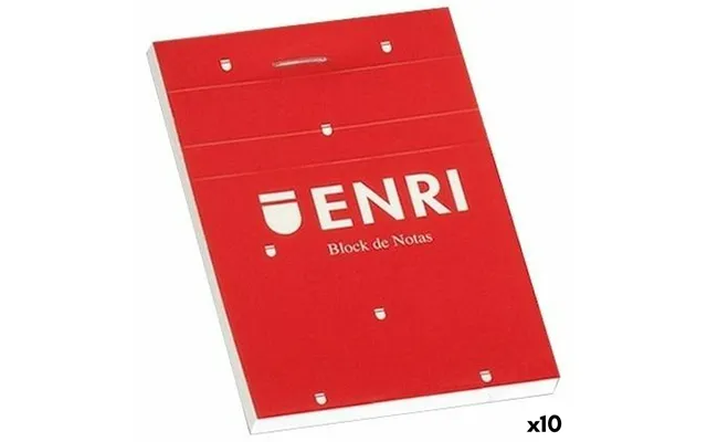 Enri Notesblok A6 Rød - 80 Ark, 4 Mm Ruder 10-pak