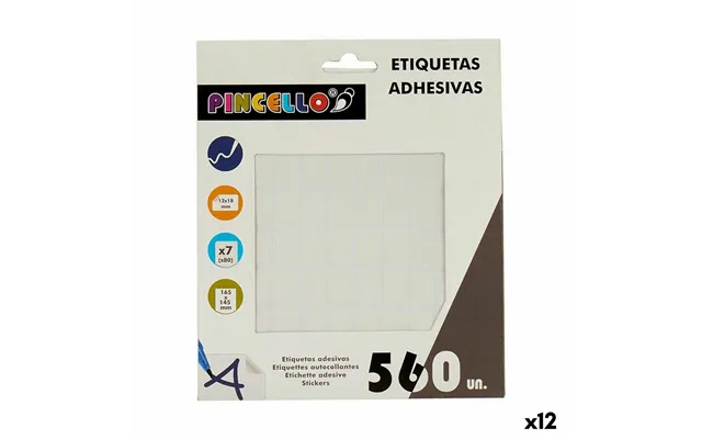 Etiketter Selvklæbende - Hvid, Rektangulær 12 × 18 Mm 12 Pk