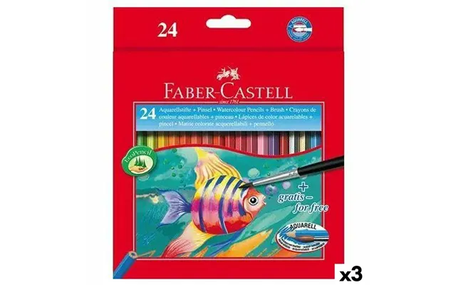 Faber-castell Akvarelblyanter - 24 Farver Pensel 3 Pk