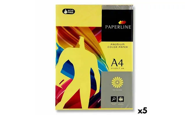 Fabrisa Paperline Premium Printerpapir A4 80 G M - Gul, 500 Ark 5 Pk