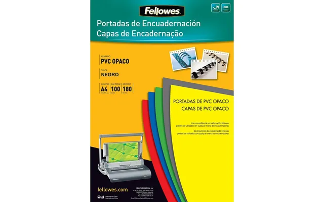Fellowes Indbindingsforsider A4 - Pvc, Sort, 100 Stk.