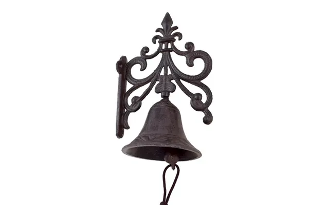 Ferrestock Dekorativ Klokke I Jern - Ældet Overflade, 23 × 11 × 14,5 Cm