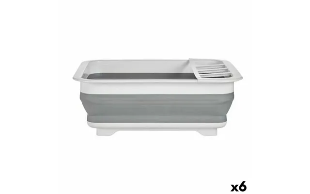 Foldbart Afdrypningsstativ Til Køkken Kinvara - Hvid Grå, 37,9 × 29,3 × 12 Cm 6 Stk