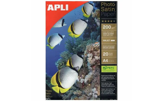 Fotopapir Apli A4 Semi Glans - 200 G M , 20 Ark 20 Enheder