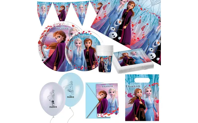 Frozen Festpakke - Sæt Til Børnefødselsdag, 66 Dele