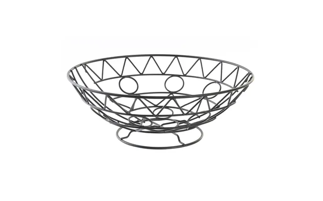 Frugtskål - Sort Metal Aluminium, Geometrisk, 28 × 28 × 10 Cm