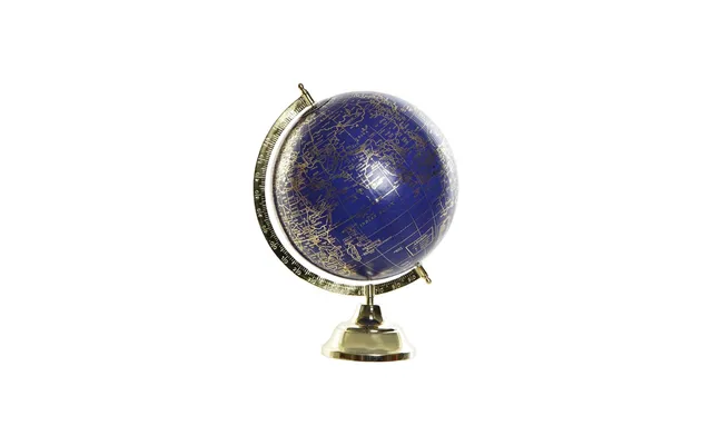 Globus - Blå Guldfarvet Metal, 27 × 25 × 36 Cm