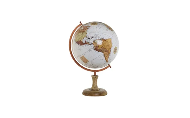 Globus - Brun Pvc Og Mangotræ, 47 × 45 × 70 Cm