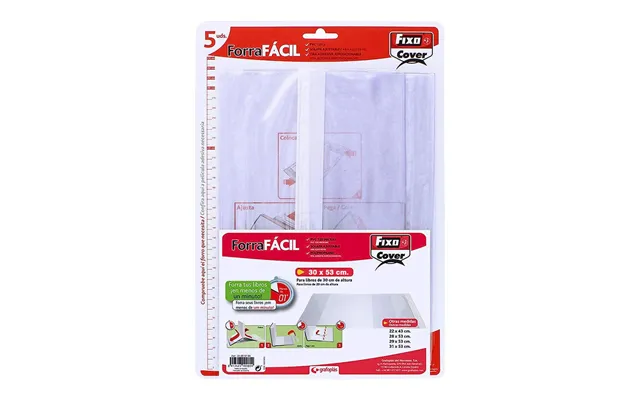 Grafoplas Selvklæbende Bogbind - Gennemsigtig Pvc, 5 Stk., 30 × 53 Cm