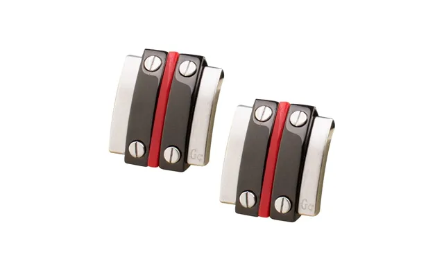 Guess Manchetknapper Cmc80804 - Sort Rød Sølv, 1,8 Cm