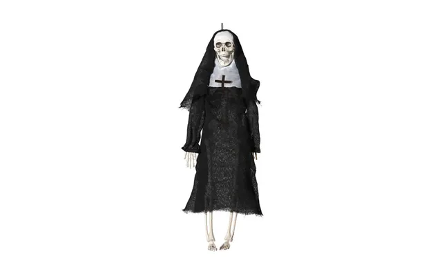 Halloween Pynt - Hængende Skelet Nonne 40 Cm, Multifarvet
