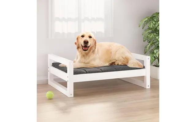 Hundeseng 75,5x55,5x28 Cm Massivt Fyrretræ Hvid