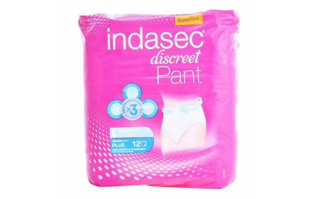 Inkontinens Trussebleer Indasec Discreet Pant Plus L - 12 Stk