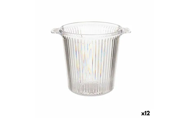 Isspand I Polystyren Med Striber - Gennemsigtig, 16,5 × 17 × 21 Cm 12 Stk
