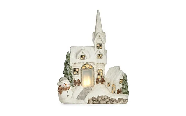 Juledekoration Med Led Lys Krist Hvidt Hus 18 × 54 × 42 Cm