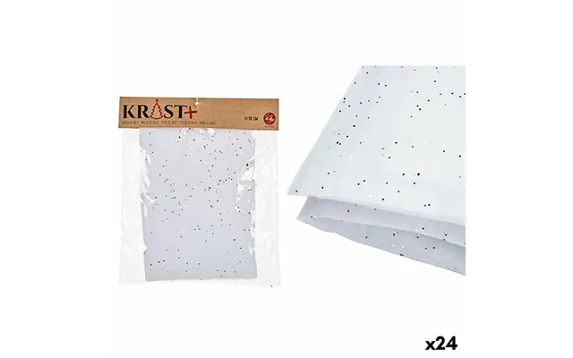 Juledekoration Tæppe Krist Hvid Polyester 50 X 50 Cm - 24 Stk