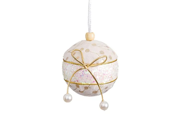 Julekugler - Hvid Gylden Polyfoam, Lasso-design, 8 Cm 4 Stk.