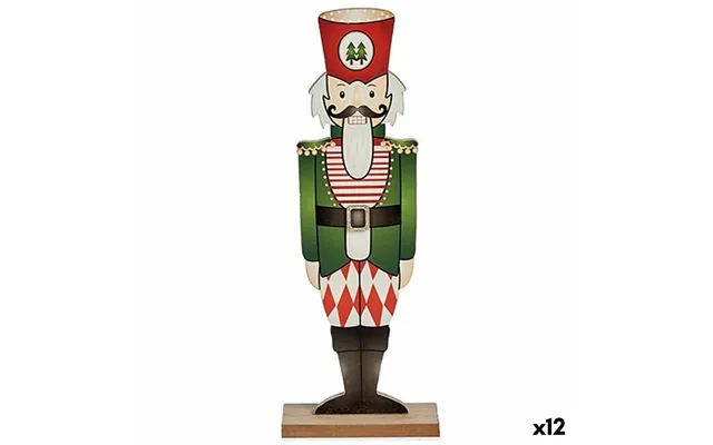 Julepynt Nøddeknækker Krist - Sort Rød Grøn, Træ, 8 × 40 × 15 Cm, 12 Stk