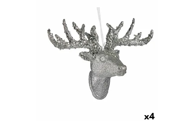 Julepynt Rensdyr - Krist Hvid Sølv, 32 Cm 4-pak