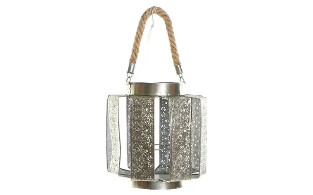Kandelaber - Sølvfarvet Metal Med Tov, 21 × 21 × 23 Cm, Arabisk Stil