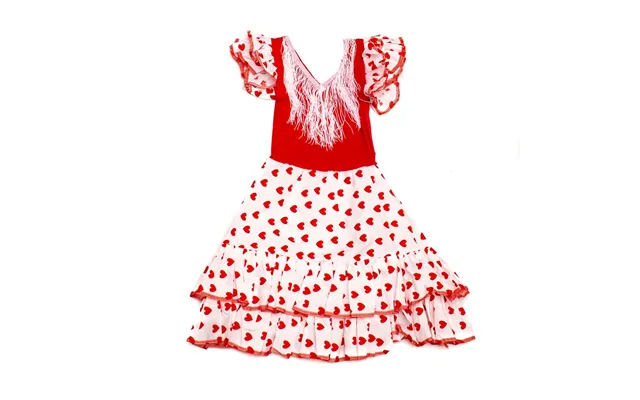 Kjole Flamenco Vs-rb-lhearth - Pige 4 År, Hvid, Polyester