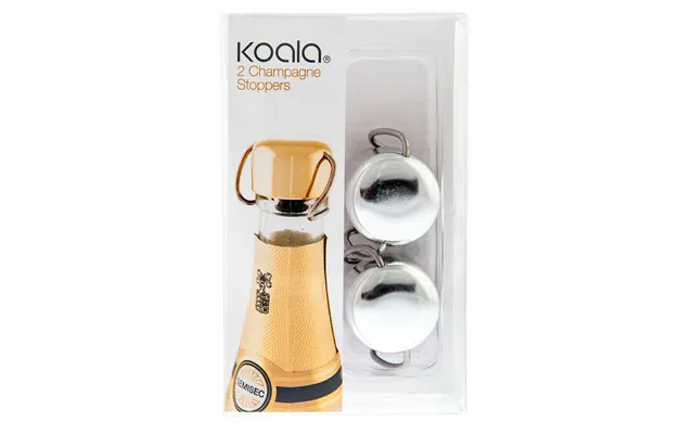 Koala Champagnepropper - Sølv, 2 Stk. Plastik