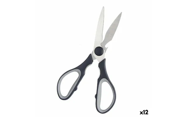 Køkkensaks Kinvara - Sort Sølv, Rustfrit Stål, 8,5 × 21 × 1,5 Cm 12 Stk