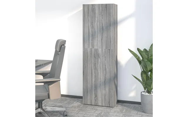 Kontorskab 60x32x190 Cm Konstrueret Træ Grå Sonoma-eg