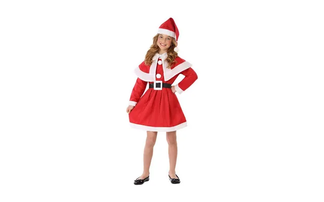 Kostume Til Børn - Julemandens Kone, Rød 100 % Polyester