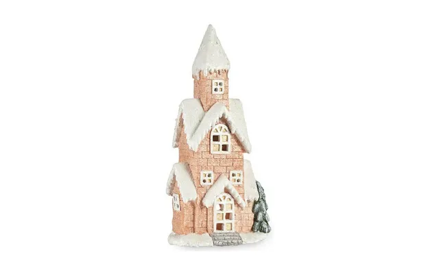 Krist Julehus Med Led Og Musik - Hvid Grøn Beige Rosa, 25 × 52 × 15 Cm
