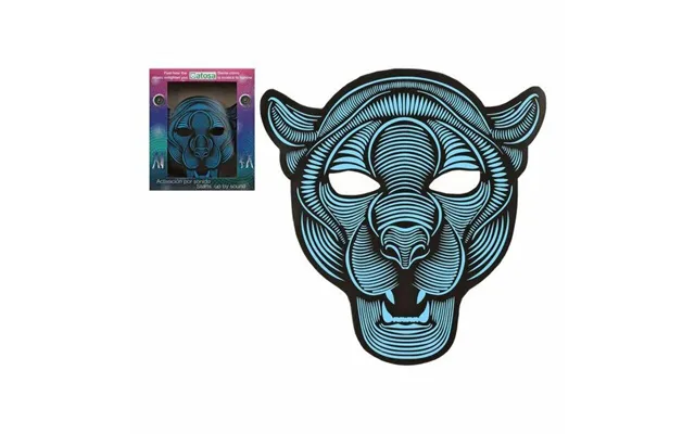 Led Maske Til Voksne - Blå Grå, Lydaktiveret