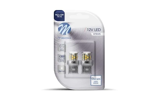 Led Pære Til Bil M-tech W21 5w T20 - Kold Hvid Mteclb115w