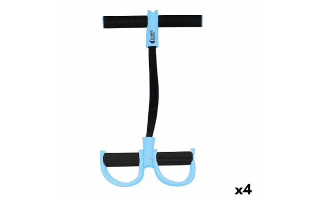 Longfit Sport Elastiske Modstandsbånd Med Pedal - 4 Enheder Blå Sort